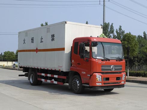 东风天锦单桥气瓶运输车厢式车