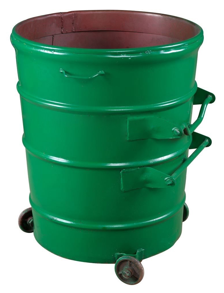 240L铁垃圾桶，绿色圆型铁桶